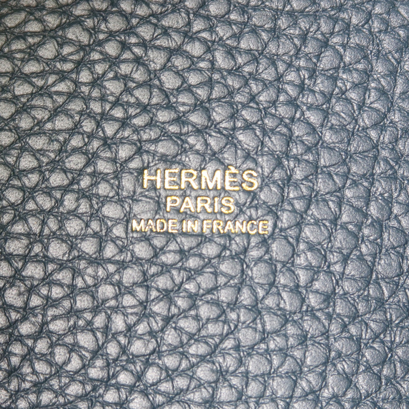 HERMES Clemence皮革Picotin PM金扣手挽袋Vert Cypres綠色-11
