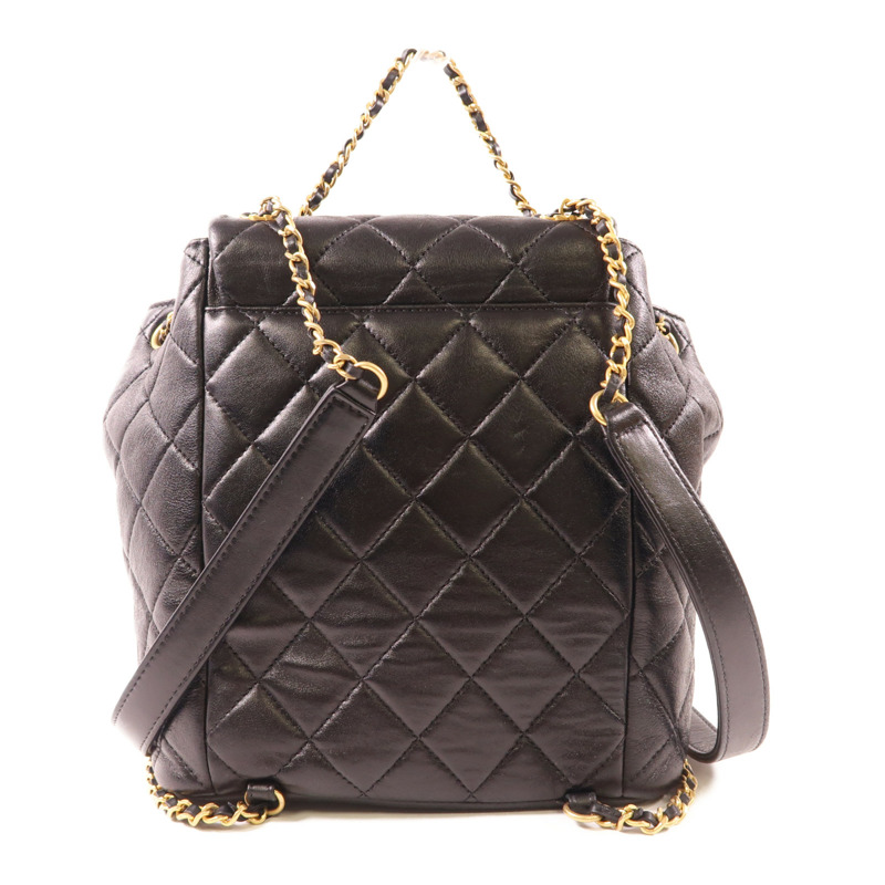 CHANEL 羊皮皮革C19 Backpack金扣背包-1