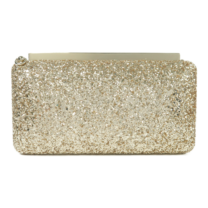 JIMMY CHOO 珠片Ellipse金扣鏈帶肩背袋-1