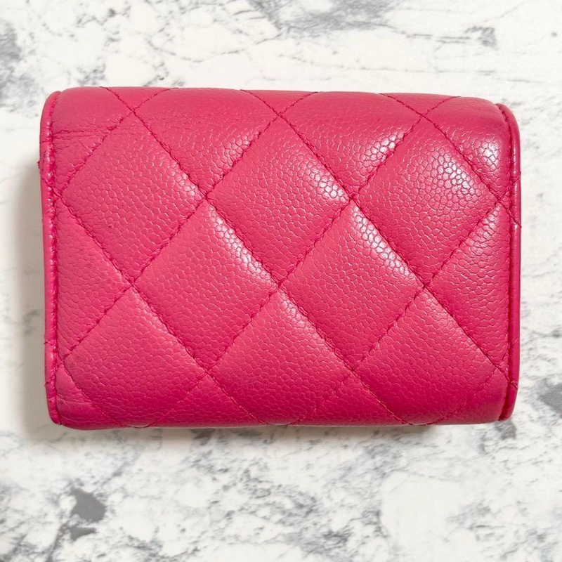 ✨稀有小香✨Chanel｜香奈兒質感芭比粉短夾✦fufu style精品✦氣質款｜二手名牌包｜皮夾錢包長夾-1