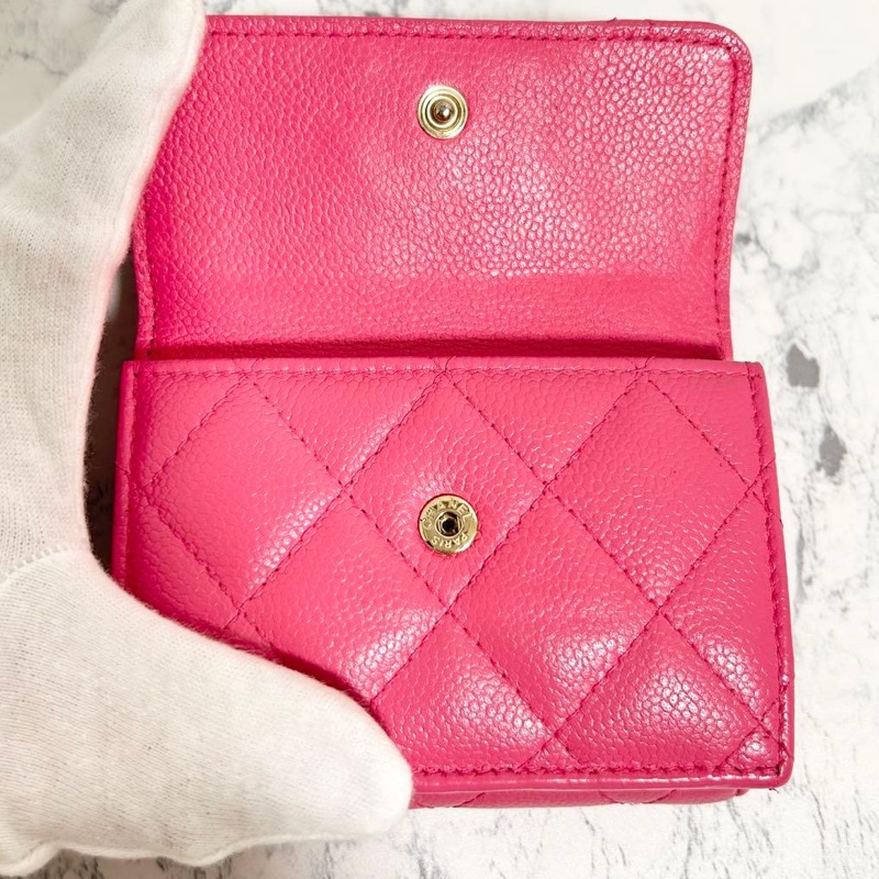 ✨稀有小香✨Chanel｜香奈兒質感芭比粉短夾✦fufu style精品✦氣質款｜二手名牌包｜皮夾錢包長夾-4
