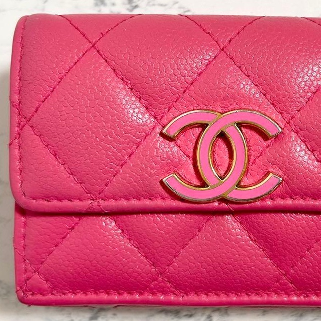 ✨稀有小香✨Chanel｜香奈兒質感芭比粉短夾✦fufu style精品✦氣質款｜二手名牌包｜皮夾錢包長夾-5