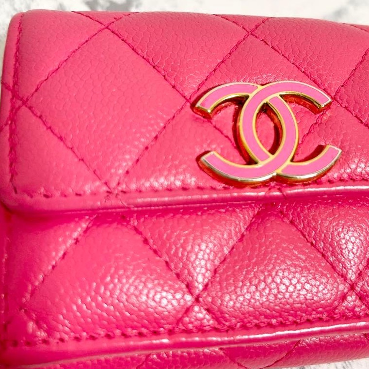 ✨稀有小香✨Chanel｜香奈兒質感芭比粉短夾✦fufu style精品✦氣質款｜二手名牌包｜皮夾錢包長夾-9