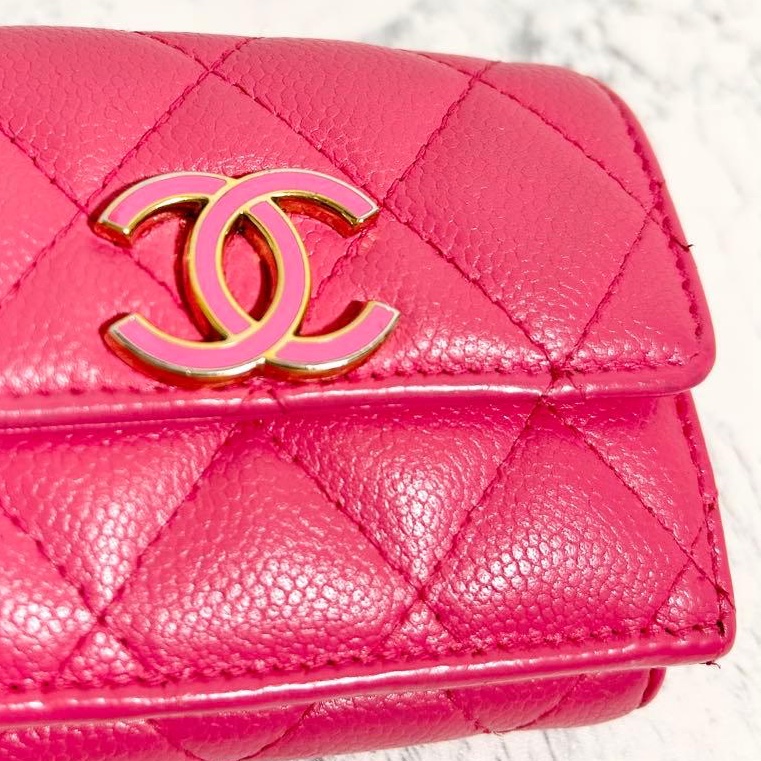 ✨稀有小香✨Chanel｜香奈兒質感芭比粉短夾✦fufu style精品✦氣質款｜二手名牌包｜皮夾錢包長夾-10