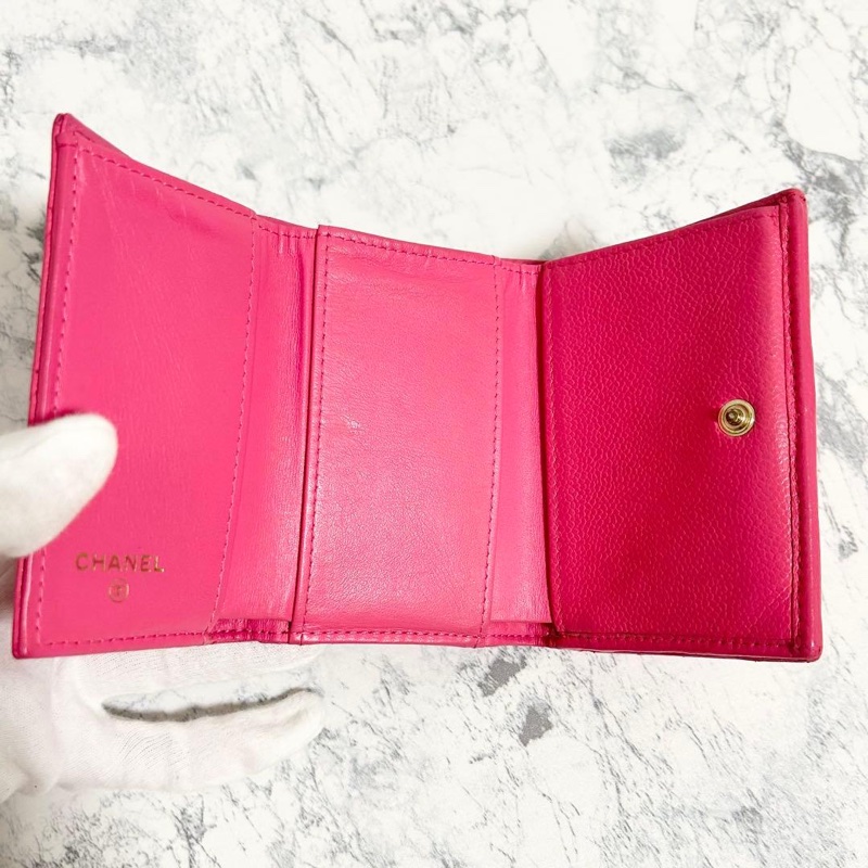 ✨稀有小香✨Chanel｜香奈兒質感芭比粉短夾✦fufu style精品✦氣質款｜二手名牌包｜皮夾錢包長夾-22