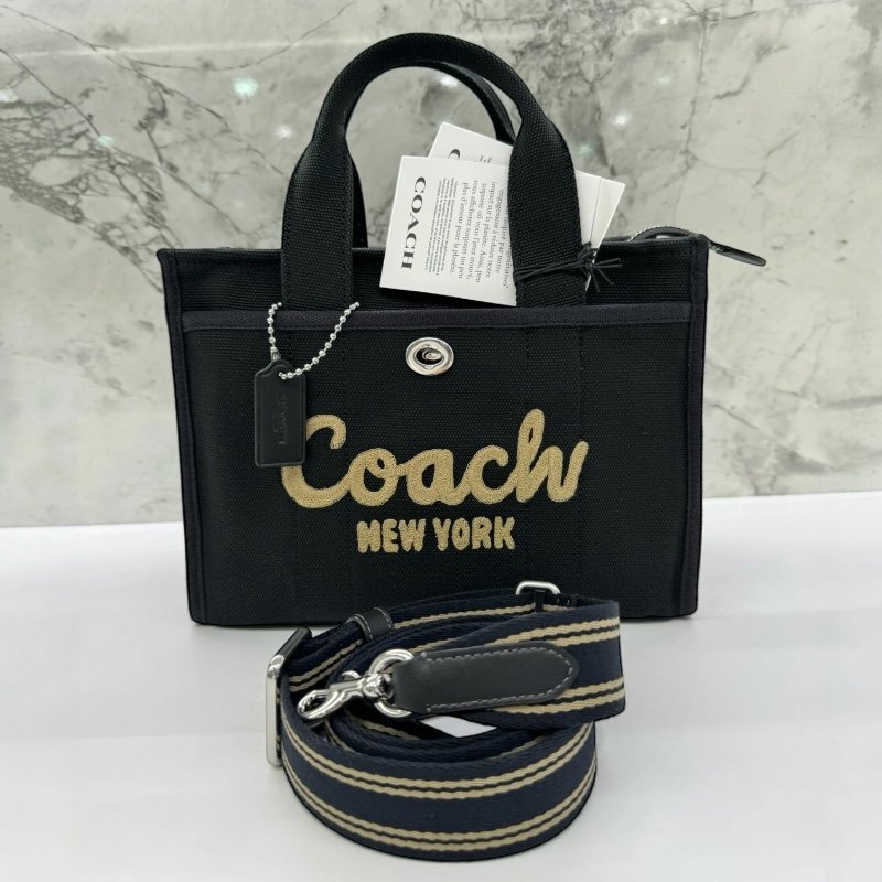 🎁母親節特價🎁Coach Cargo 20 環保棉質托特包 經典黑-6