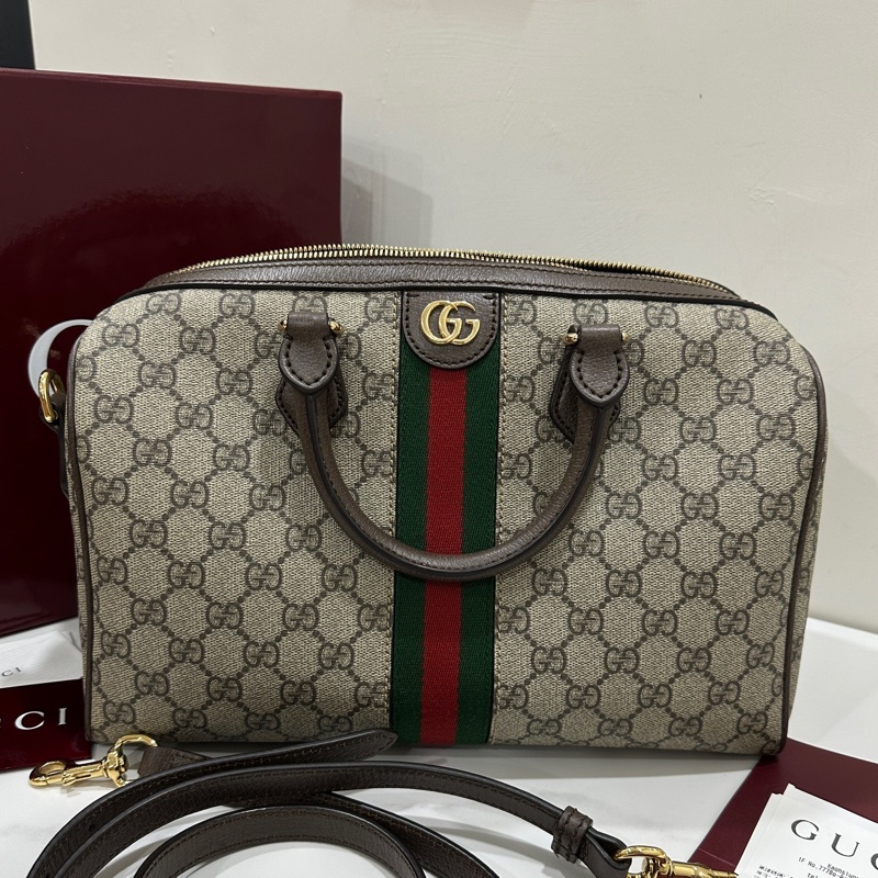 Gucci Ophidia新款老花波士頓手提斜背包-0