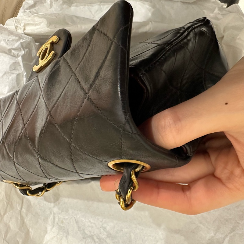 超美❤️ 香奈兒 #黑金 #vintage 24k金 #方胖子 #CF 17公分-64