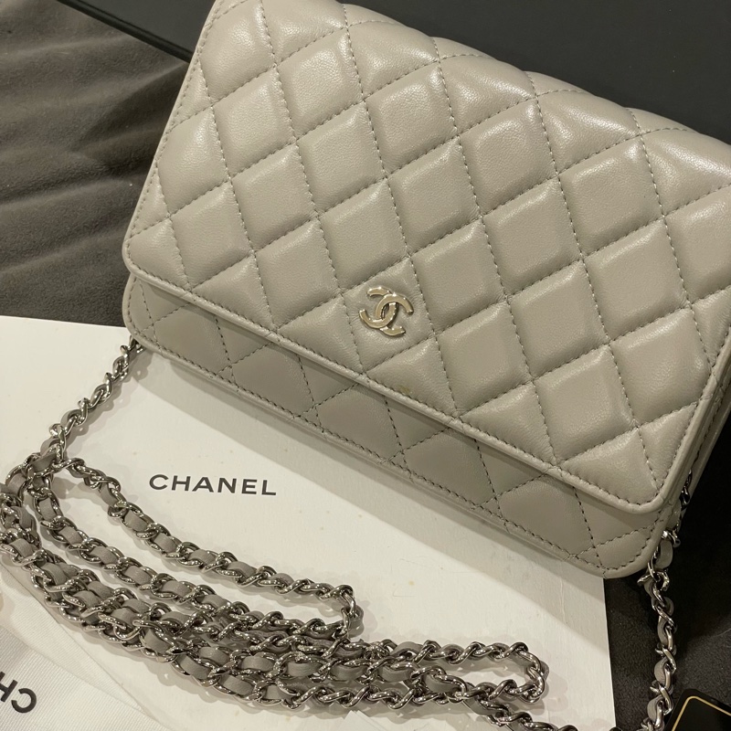 99新大全配🈶️購證❤️香奈兒 #灰銀 #鍊條包 #chanel #woc-6