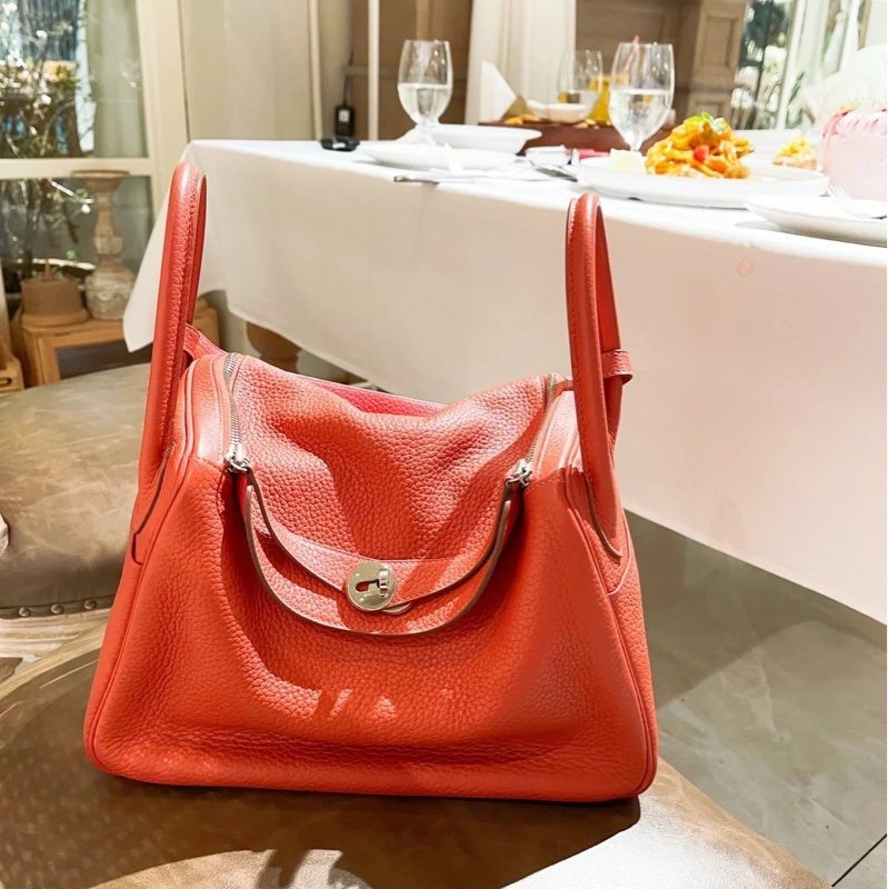 99新閒置帶膜❤️ #愛馬仕 #hermes #lindy30 #罌粟橘 銀釦-5