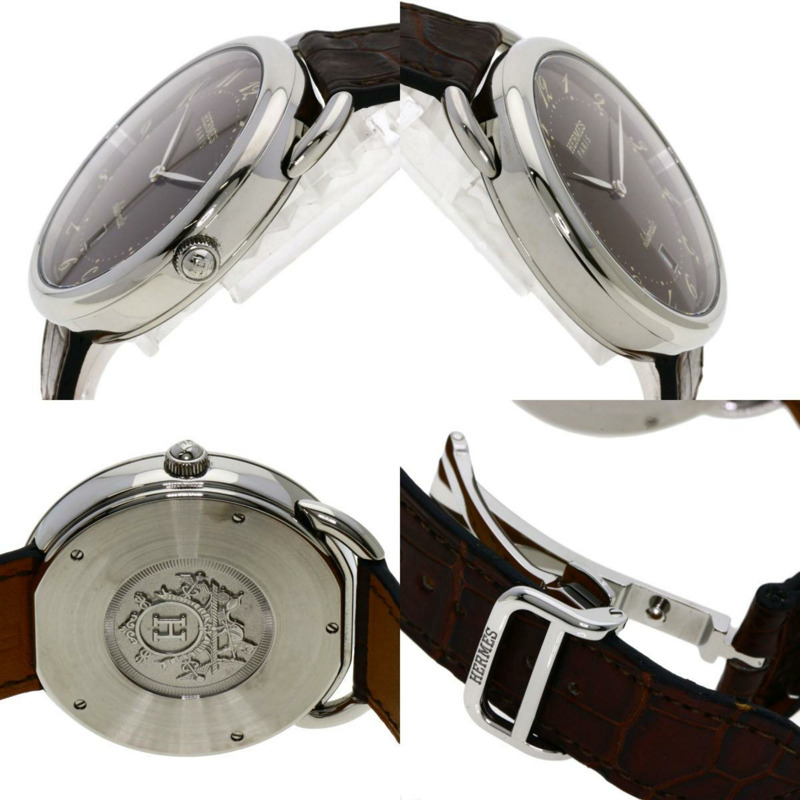 Hermes AR4.810 Arceau 手錶,不鏽鋼,皮革,男士,HERMES-4