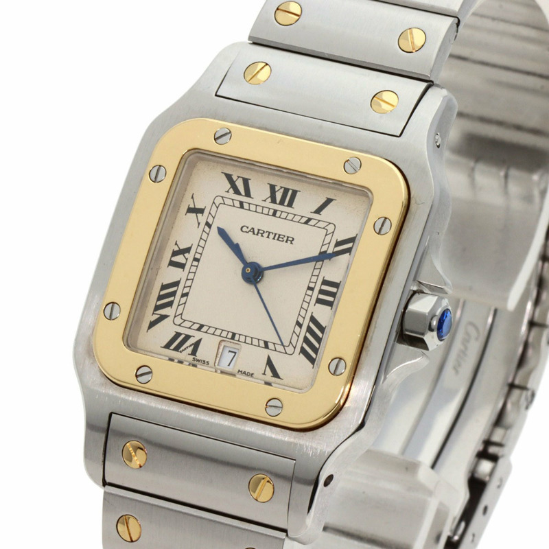 卡地亞 W20011C4 Santos Galbe LM 手錶 不鏽鋼 SSxK18YG 男款 CARTIER-2
