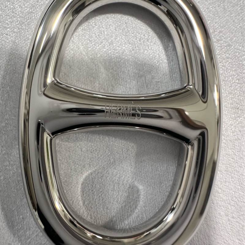 Hermes豬鼻絲巾扣環 銀 Chaine d'Ancre 90絲巾扣-2
