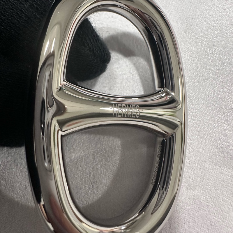 Hermes豬鼻絲巾扣環 銀 Chaine d'Ancre 90絲巾扣-7