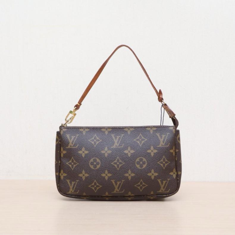 LOUIS VUITTON(路易威登) 中古 麻將包 老花 PVC 金扣 1998-0