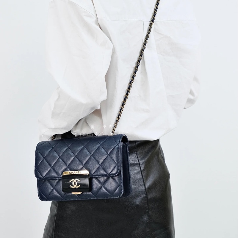 Chanel Cf20金扣秀款風琴斜挎包🉑調肩帶 黃金尺寸Cf口蓋包 割愛已絕版收藏品🔥-3