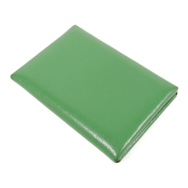 HERMES Chevre皮革Calvi Duo銀扣卡片套-3