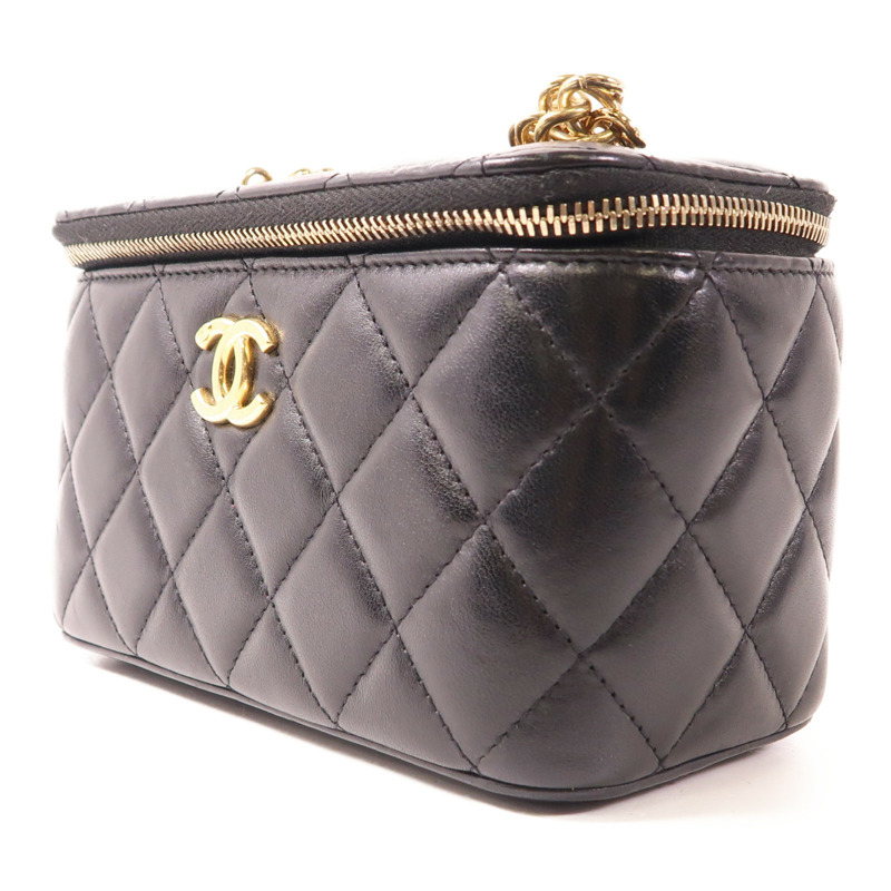 CHANEL 羊皮皮革Chain Shoulder金扣鏈帶肩背袋-2