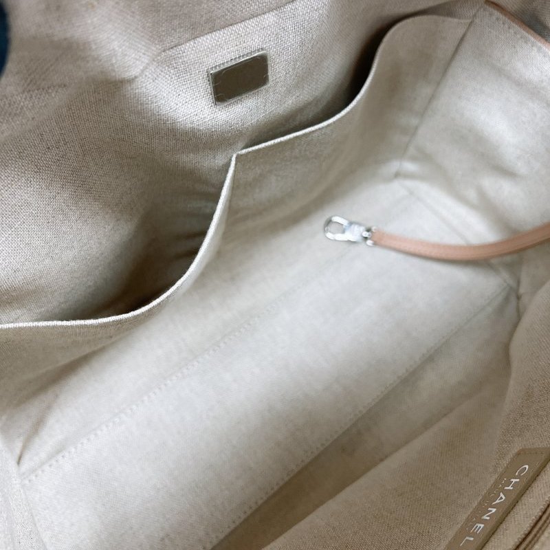 Chanel deauville 米色保齡球包/鏈條包-13