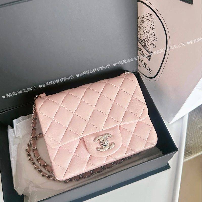 Chanel經典粉色方胖子 mini cf17-0