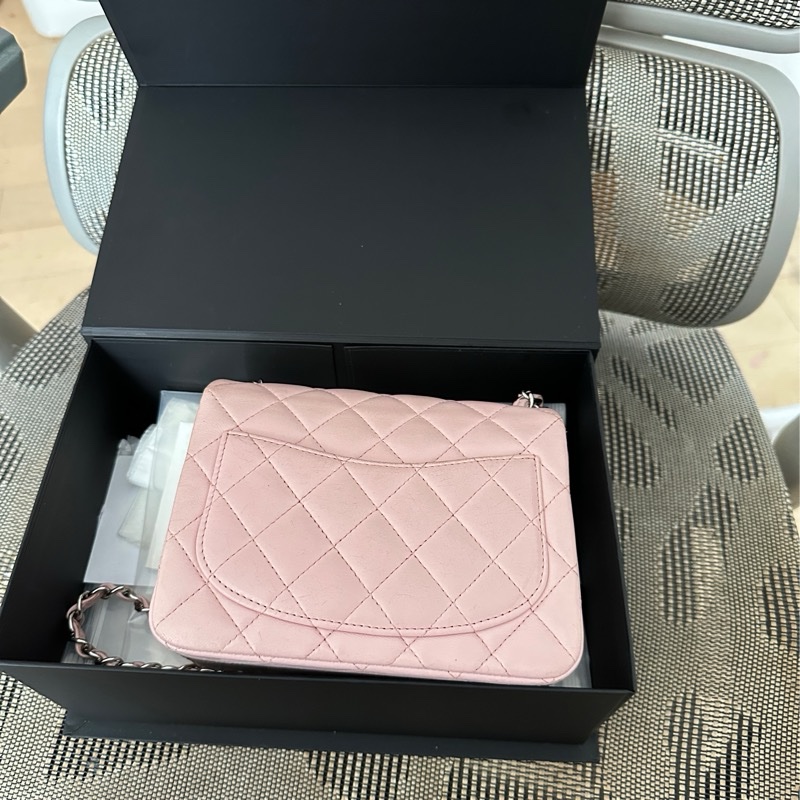 Chanel經典粉色方胖子 mini cf17-14