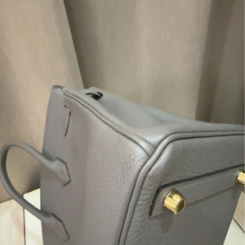 i*bb ♥️ Hermes birkin25 天菜錫器灰金釦 (台灣購證正本全配)-3