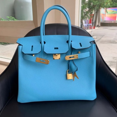Hermes/愛馬仕 birkin30/bk30 北方藍 金扣EP皮，D刻 全新全膜