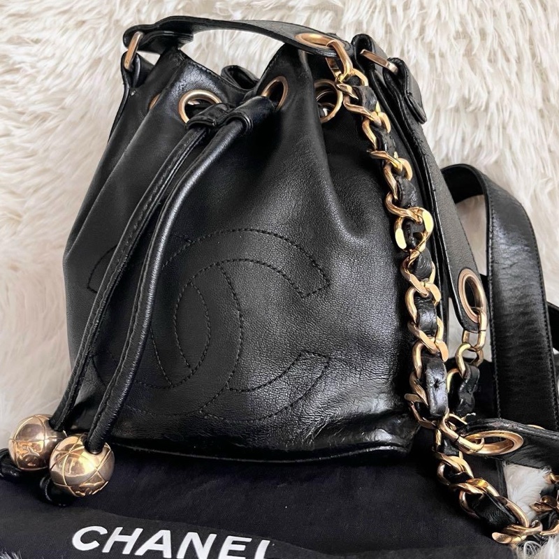 Chanel 老香真皮小水桶｜經典不敗款✦fufu style精品✦ 二手香香包｜Vintage入門首選 斜背包｜單肩包-6