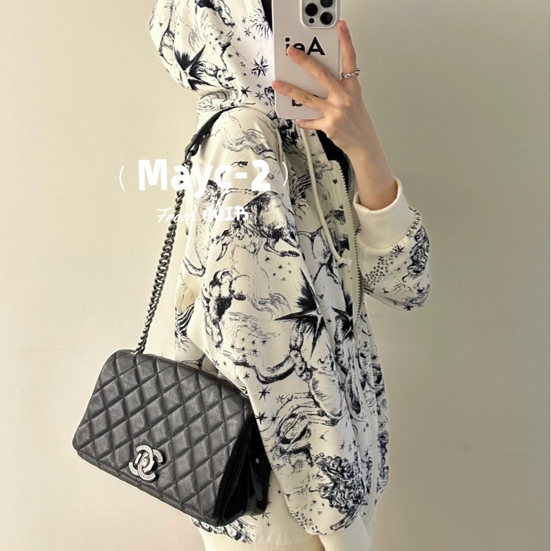 CHANEL 孟買系列 牛皮 菱格 黑銀CF 黑色 鍊條包 斜背包 肩背包 側背包 手提包-17