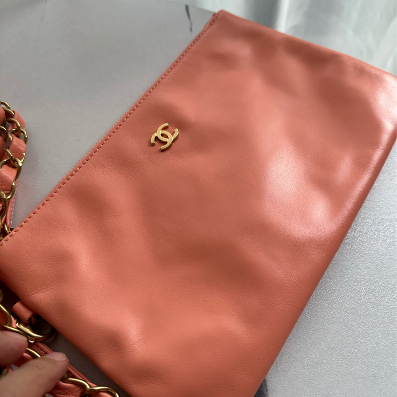 Chanel 22bag mm粉橘色-9