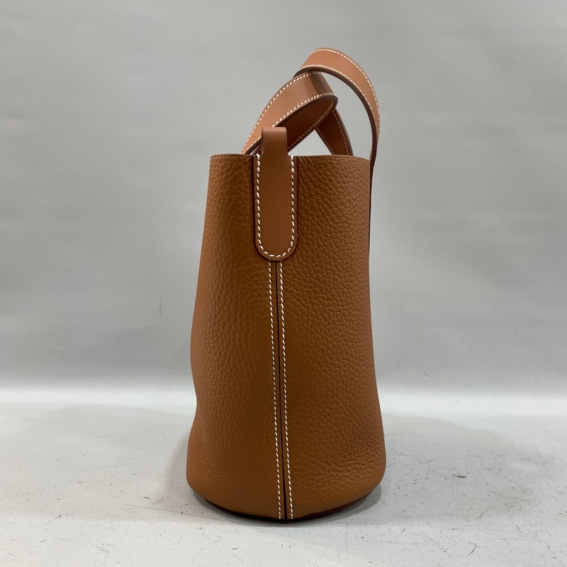 Hermes 金棕色TC皮金釦In the Loop 18手提包 菜籃子 U刻*-1