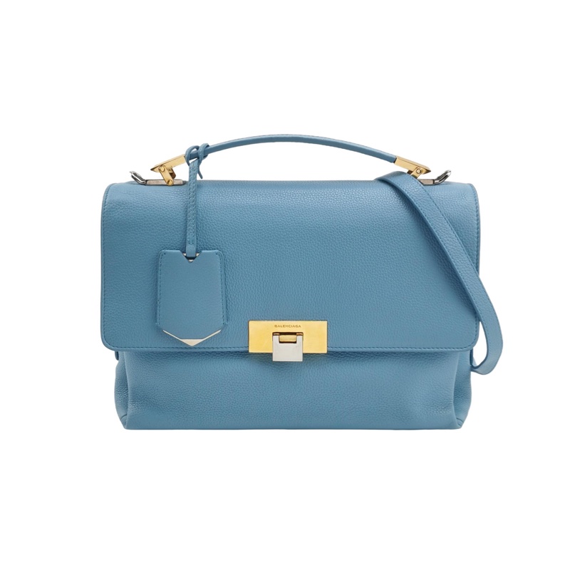 【Balenciaga 巴黎世家】Le Dix 牛皮方形按扣單肩斜背包-0