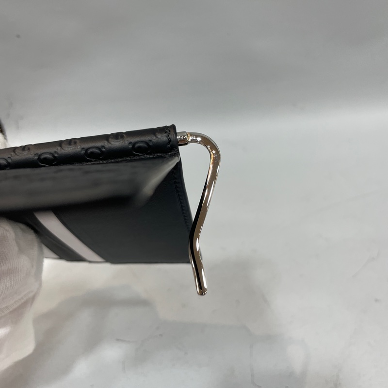 Gucci 544478黑牛皮壓紋對開短夾鈔票夾-9
