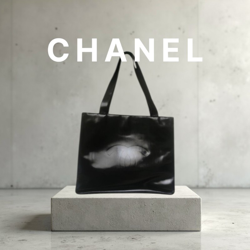 ㊣✨Chanel✨香奈兒 老香 小香 黑色 雷標 鏡面 浮雕 雙面 手提包  托特包 腋下包/二手包/二手精品/保證正品🌳二手樹屋🌳-0