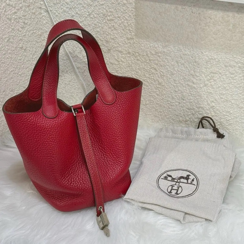 Hermes • Picotin 18 石榴紅 銀釦-5