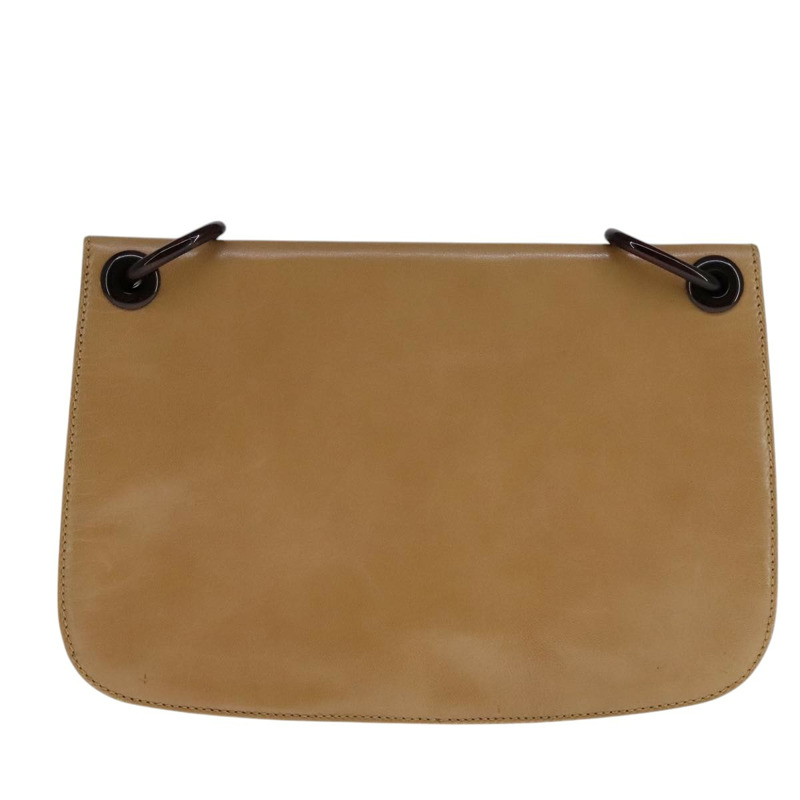 【日本直送】PRADA 鏈條單肩包 皮革 米色 正品 ac3503-1