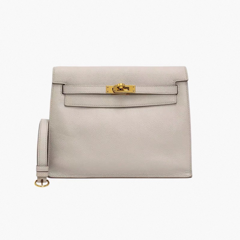 Hermes 愛馬仕 女士包 Kelly danse 珍珠灰 金扣 EC皮 Y刻-0