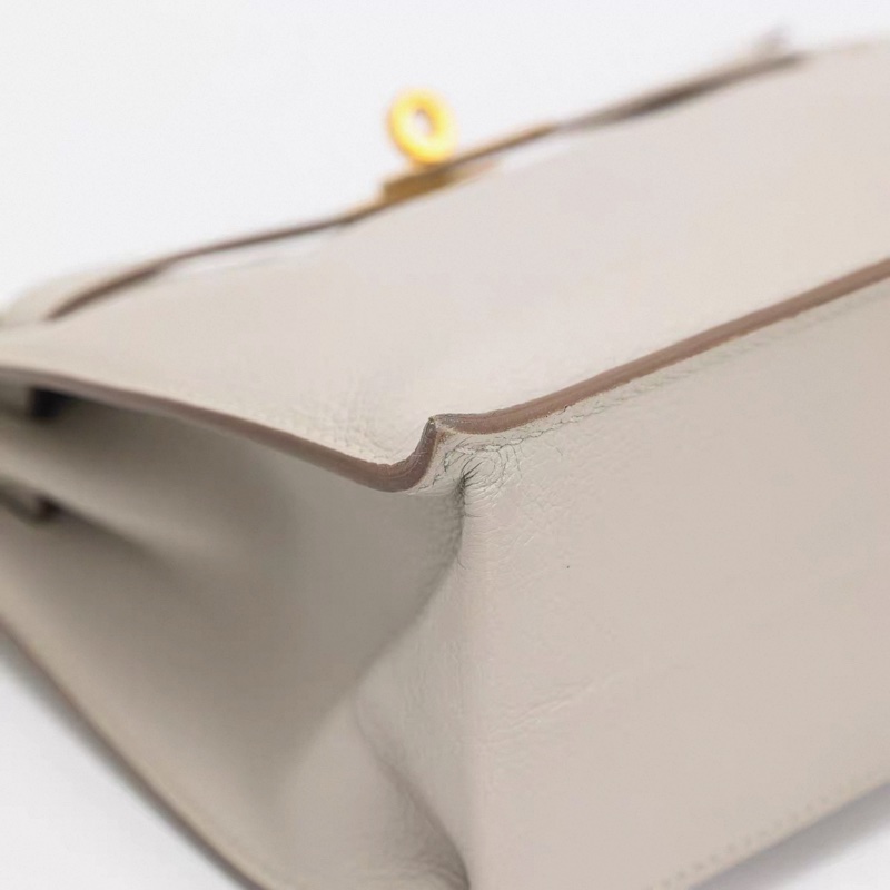 Hermes 愛馬仕 女士包 Kelly danse 珍珠灰 金扣 EC皮 Y刻-6