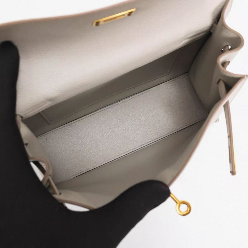 Hermes 愛馬仕 女士包 Kelly danse 珍珠灰 金扣 EC皮 Y刻-12