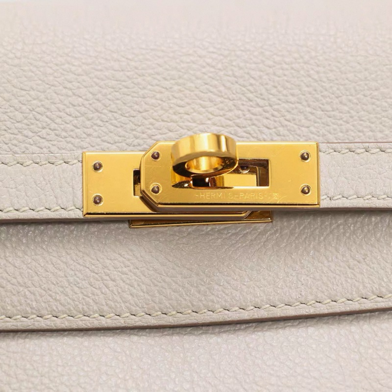 Hermes 愛馬仕 女士包 Kelly danse 珍珠灰 金扣 EC皮 Y刻-14