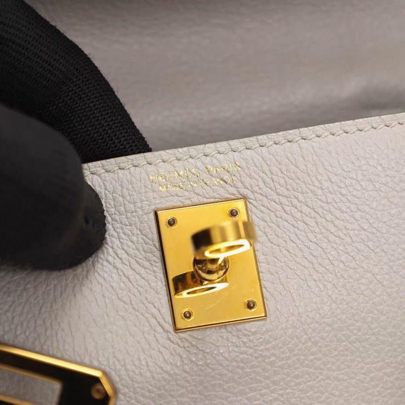 Hermes 愛馬仕 女士包 Kelly danse 珍珠灰 金扣 EC皮 Y刻-16