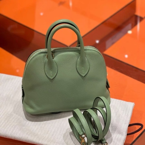 愛馬仕hermes mini Bolide 保齡球 3I牛油果綠 金扣 Z刻 evercolor皮 配件:塵袋 肩帶 