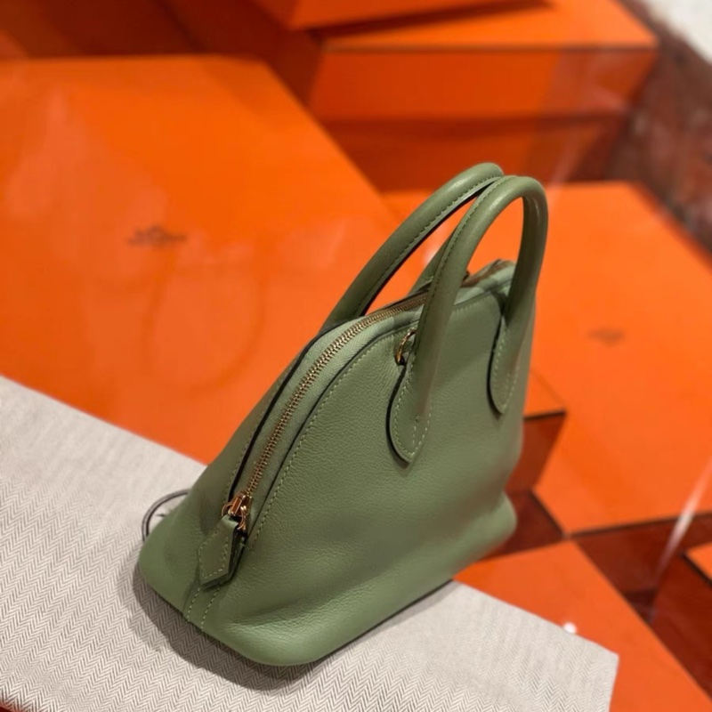 愛馬仕hermes mini Bolide 保齡球 3I牛油果綠 金扣 Z刻 evercolor皮 配件:塵袋 肩帶 -5