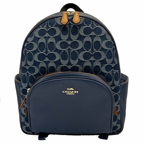【全新】COACH COURT單寧布雙層後背包(牛仔藍)
