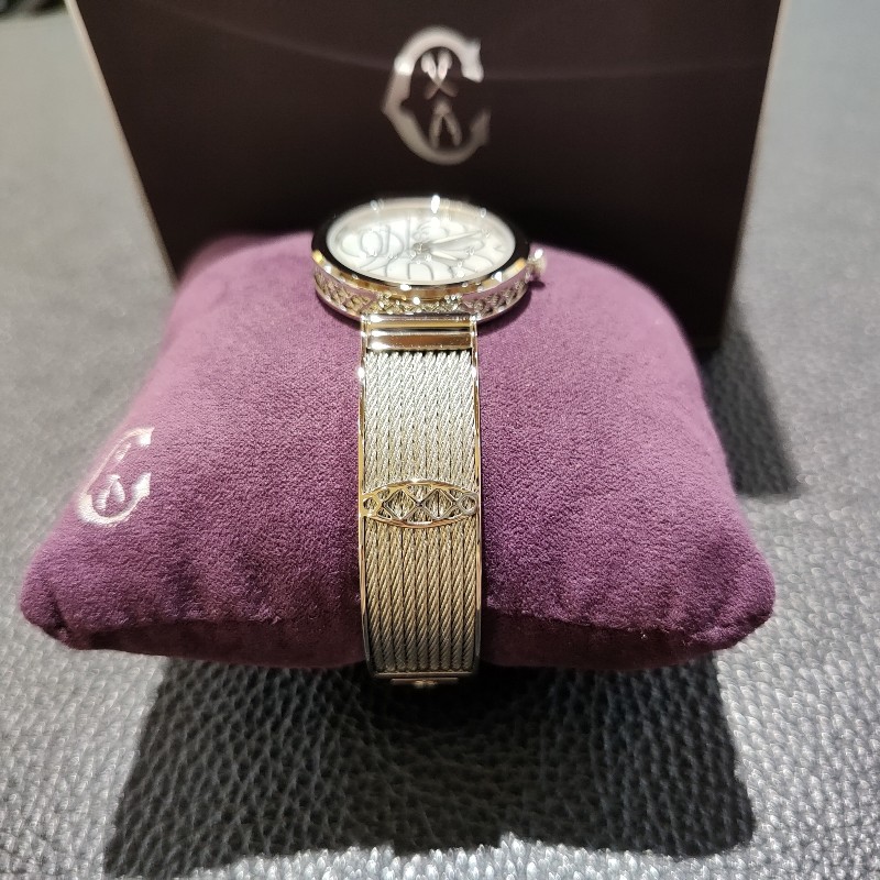 CHARRIOL FOREVER 夏利豪夏力豪夏立豪 鋼索 氛彩系列 不鏽鋼 珠母貝 真鑽 鑽石 女錶 手錶 石英錶 全新-2