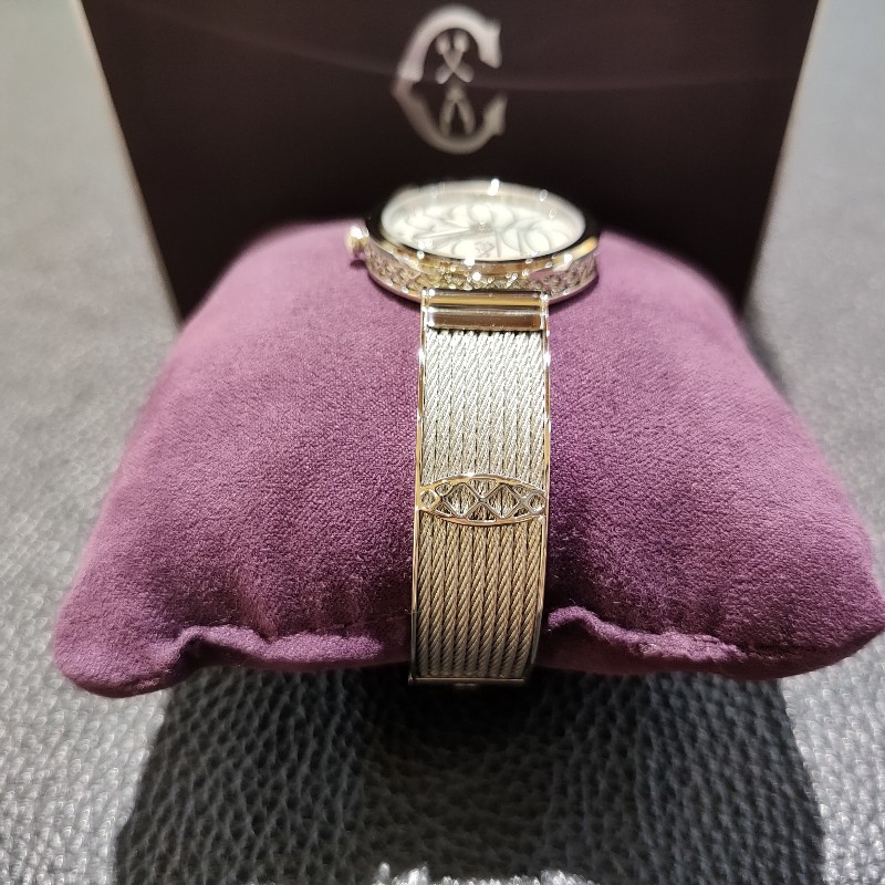 CHARRIOL FOREVER 夏利豪夏力豪夏立豪 鋼索 氛彩系列 不鏽鋼 珠母貝 真鑽 鑽石 女錶 手錶 石英錶 全新-3