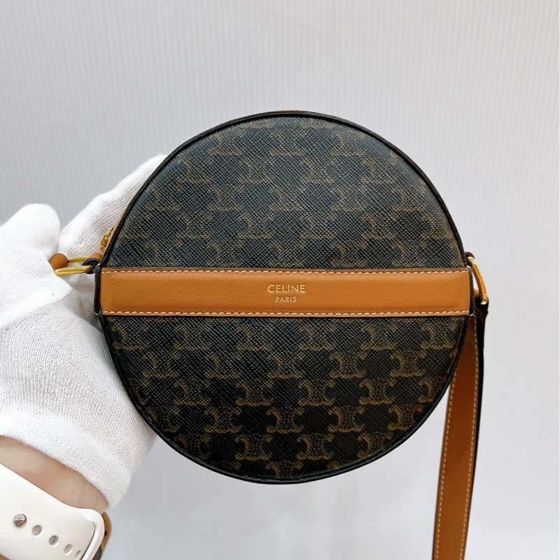 莉亞精品♡ Celine 老花圓餅斜背包 全新閒置-2