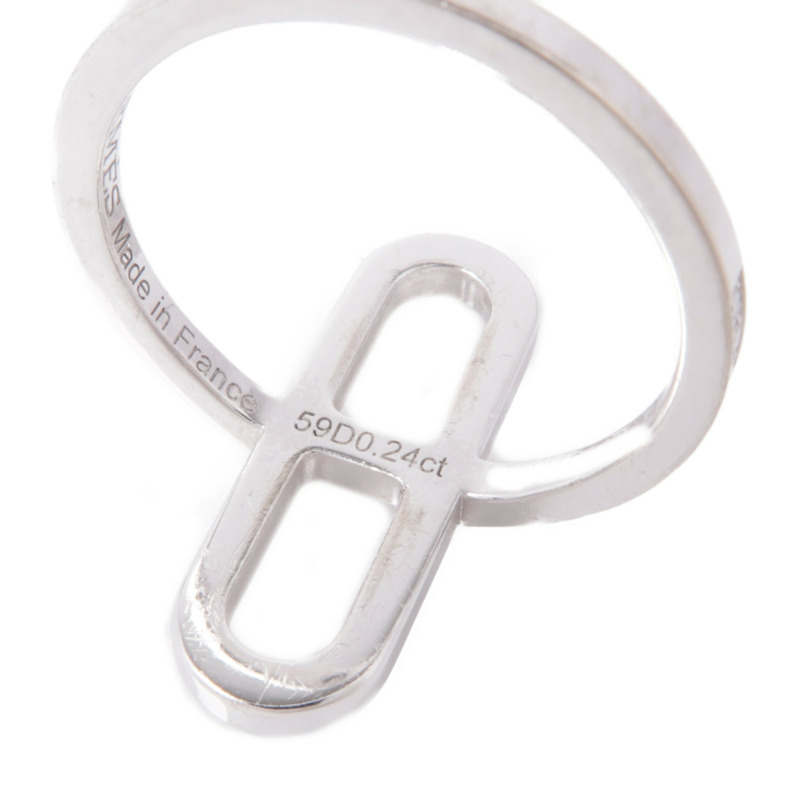 HERMES 18K白金Ever Chaine d'ancre Ring鑽石戒指Hermes#51/US#5.5-7