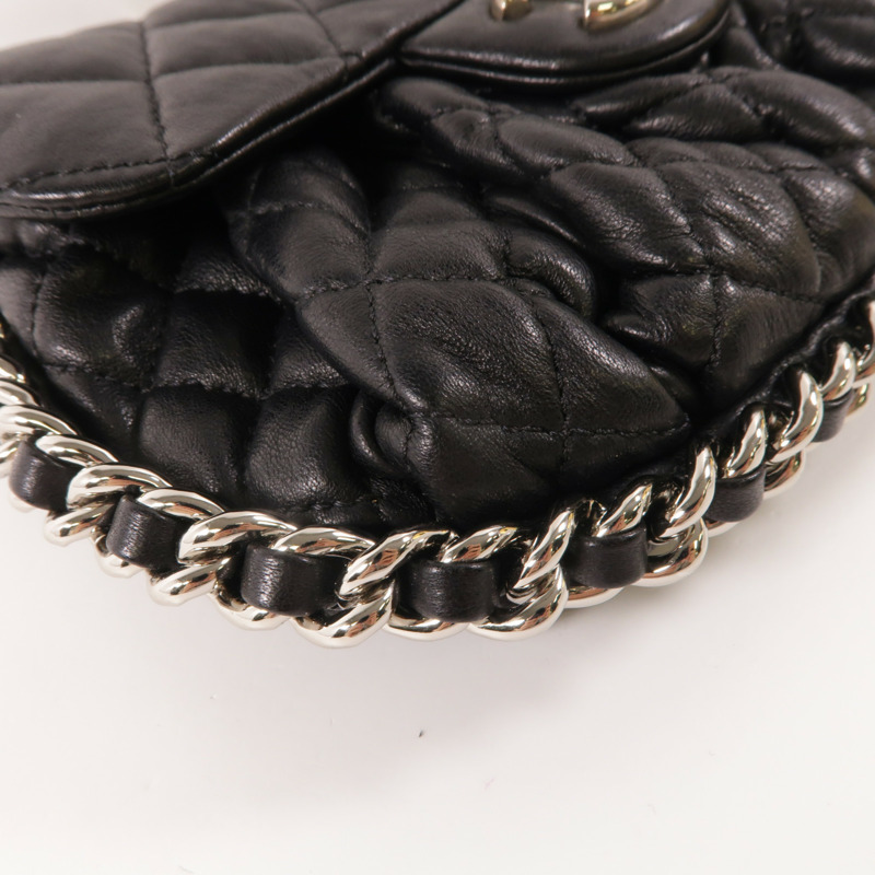 CHANEL 牛皮皮革Shoulder Bag銀扣鏈帶肩背袋-4