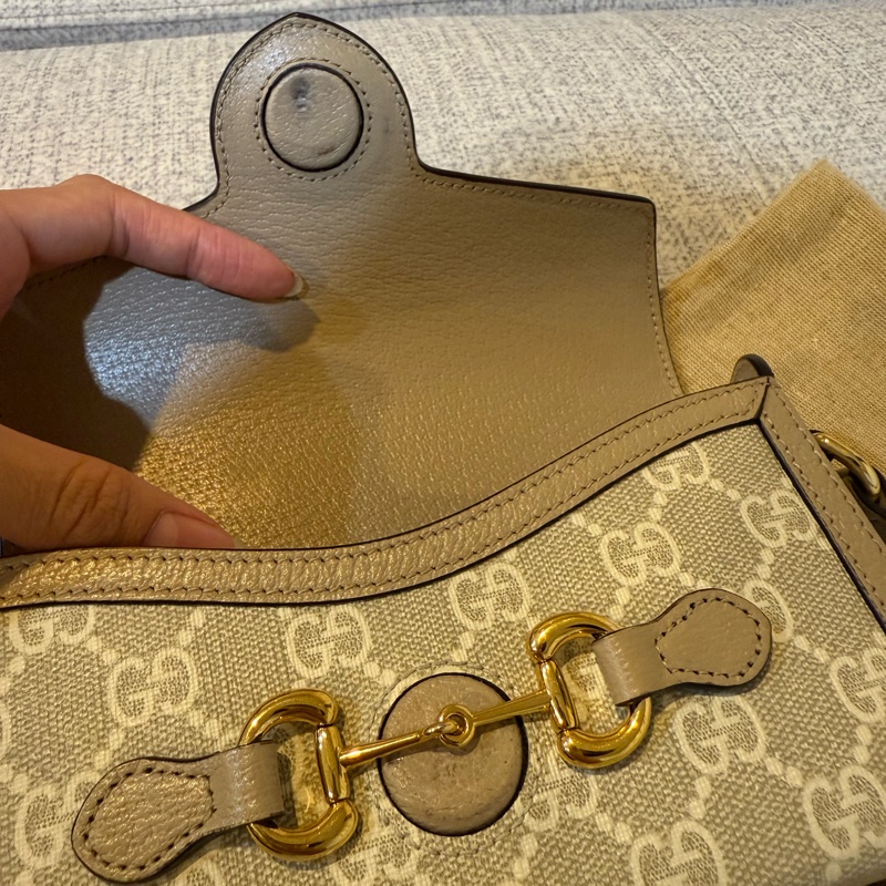 Gucci 1955 mini 迷你馬鞍包 燕麥色-3